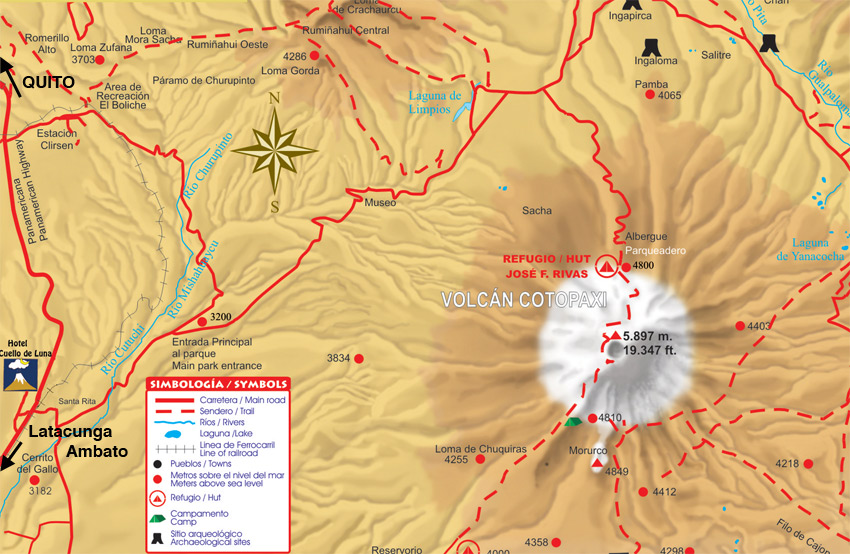 map cotopaxi nationalpark